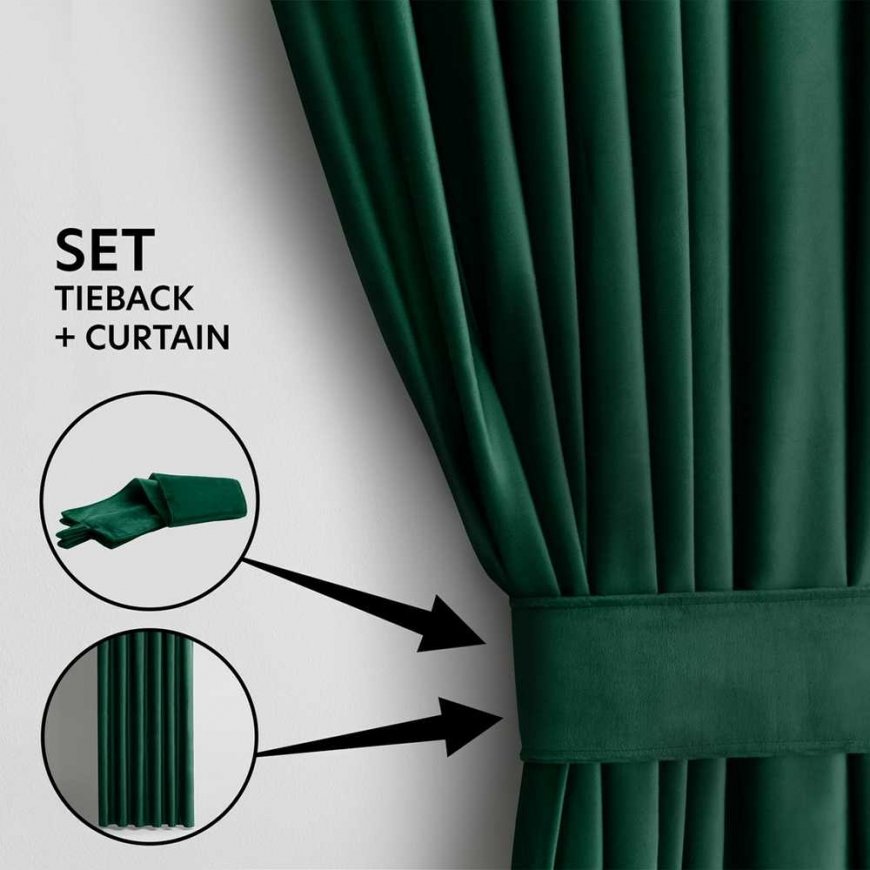 Aizkari VELVET krāsā pudele zaļā stila klasiskās joslas materiāla veids - tekstils aksoms 140x270 AmeliaHome – 4