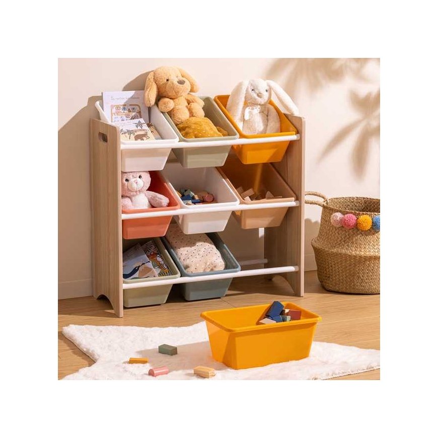 Атмосфера Лентина с ящиками для игрушек, 9 цветных ящиков, 60 x 29,5 x 66 см – 3