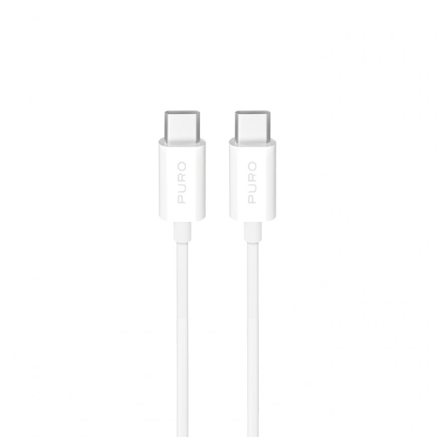Puro TPE 25W USB-C - USB-C 3m kabelis - balts