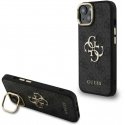 Guess PU 4G Metal Logo Stand Camera Frame case designed for Apple iPhone 13 in black color Guess PU 4G Metal Logo Stand Camera Frame case designed for Apple iPhone 13 in black color