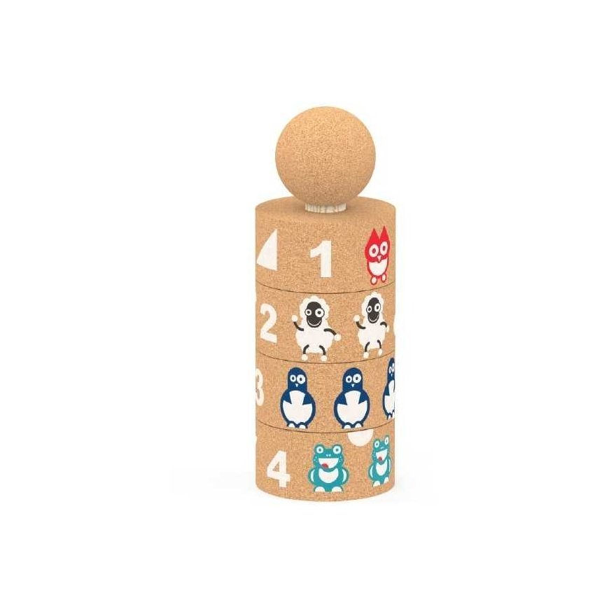 Elou Ecological Cork Blocks - Animal Pyramid Puzzle