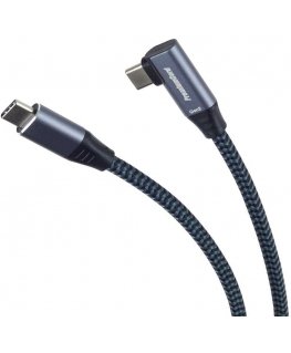 PremiumCord USB-C Curved Cable (USB 3.2 Gen2x2, 5A, 100W, 20Gbit/s) 3m, Gray