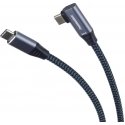 Kabelis USB PremiumCord PREMIUMCORD USB-C zahnutais kabelis (USB 3.2 Gen2x2, 5A, 100W, 20Gbit/s) 3m, Pelēks