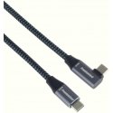 Kabelis USB PremiumCord PREMIUMCORD USB-C zahnutais kabelis (USB 3.2 Gen2x2, 5A, 100W, 20Gbit/s) 3m, Pelēks