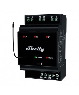 Shelly Qubino Wave Pro 3 Z-Wave 3 kanali DIN-raudtee relee