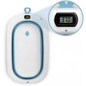 Foldable baby bathtub for children, with a frame, thermometer, and insert Ricokids RK-287 in white and blue Foldable baby bathtub for children, with a frame, thermometer, and insert Ricokids RK-287 in white and blue