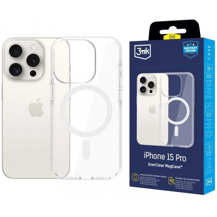 Чехол 3MK EverClear MagCase для Apple iPhone 15 Pro
