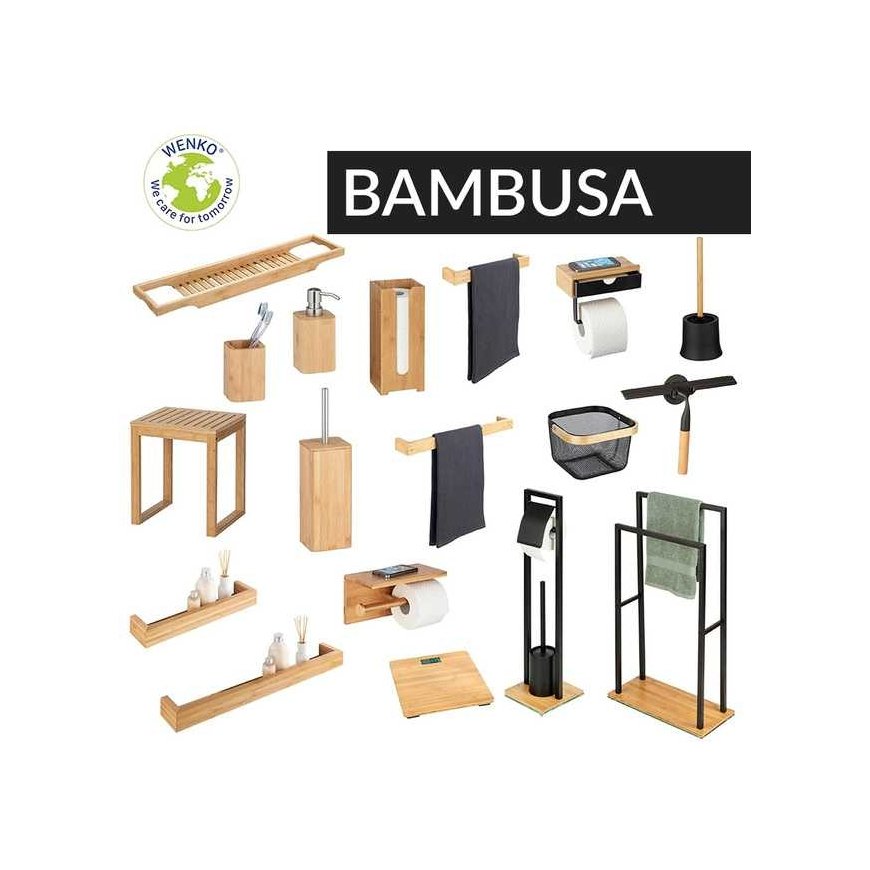 Aloss BAMBOO -käsipyyhekoukku, bambu, vaaleanruskea, 40 x 9 x 5 cm, WENKO – 3