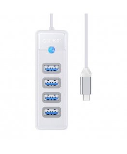 Адаптер Orico Hub USB-C на 4x USB 3.0, 5 Гбит/с, 0.15 м (белый)