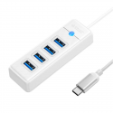 Orico Hub adapter USB-C 4x USB 3.0, 5 Gbps, 0.15 m (valge) Orico Hub adapter USB-C 4x USB 3.0, 5 Gbps, 0.15 m (valge)