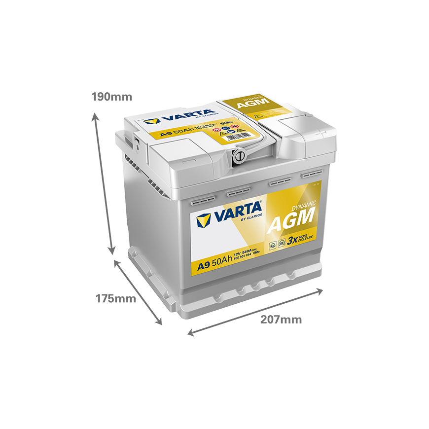 VARTA Akumuliatorius 12V 50Ah/540A START&STOP AGM – 2