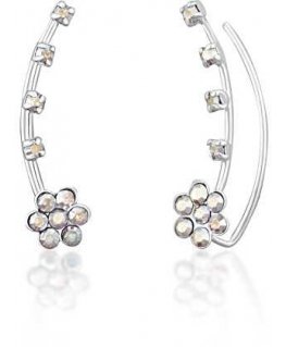 Jwl Luxury Pearls Gēlētie izliektie auskari ar kristāliem JL0722