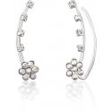 Jwl Luxury Pearls Цветочные продольные серьги с кристаллами JL0722