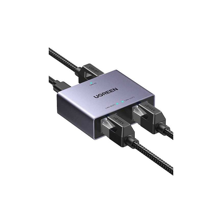 Ugreen Network Splitter Screened RJ45 - 2xRJ45 (8P8C) Gigabit, gray – 2