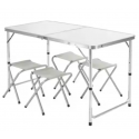 Lauko mēbeļu komplekts Lean Saliekamais tūriskais galds ar 4 krēsliem 120x60 cm