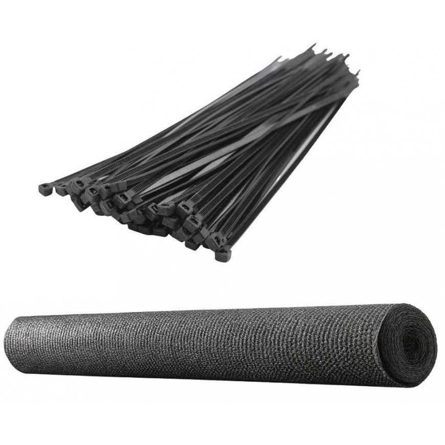 Lean Darkening net for fence, 1.5 x 25 m, gray, 70 g/m² – 3