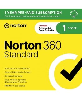 Norton 360 Standarta Antivīruss 1DATORAM 1GADS