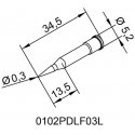ERSADUR tip, extended 0.3mm/0.012in, for ERSA soldering iron ERSADUR tip, extended 0.3mm/0.012in, for ERSA soldering iron