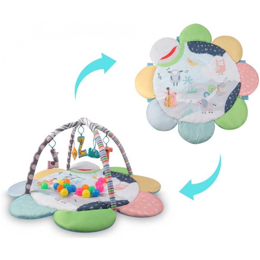 "TinyMini JL639-2A" 2-in-1 flower zoo play mat – 5