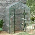 Lean Mini greenhouse for balcony with PVC cover and metal shelves, 195 x 143 x 73 cm