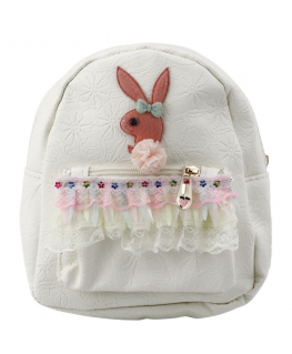 Children's backpack "Lean" with a relief bunny wrinkle "Creamy", 20 cm, 2.5 l capacity