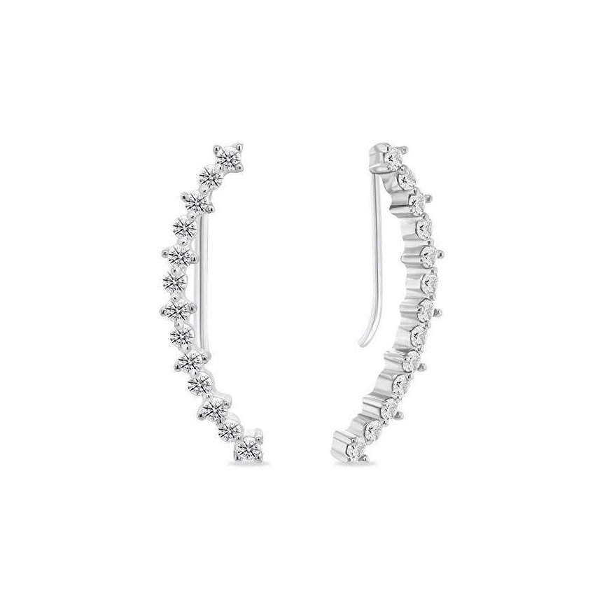 Brilio Silver Brilio Sidabrinis Sparkling long silver earrings EA967W