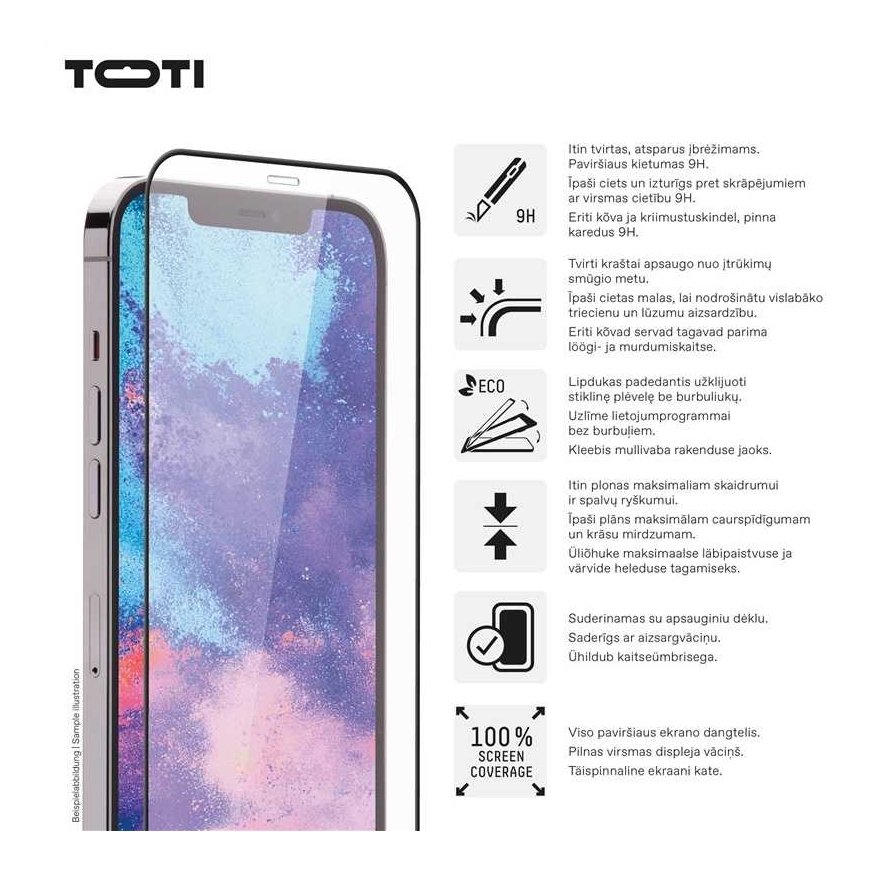 Toti Premium PREMIUM TEMPERED screen protector glass 3D full cover for Apple iPhone 16 – 4