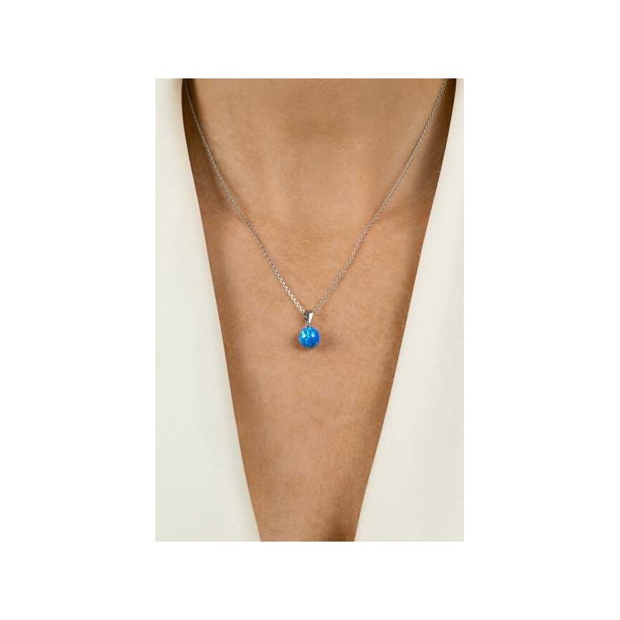 Brilio Silver Brilio Silver Modern silver pendant with blue synthetic opal PT110WB