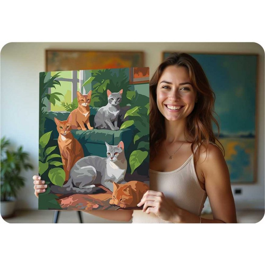 Paveikslas tapybai pagal skaičius 40x50 cm Massido Katės – 5