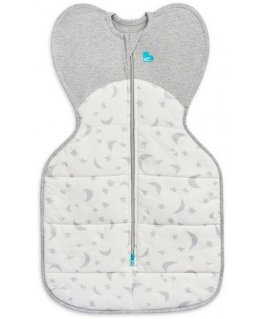 Love To Dream Swaddle UP - size XS - white, moon - STAGE 1 Extra Warm
