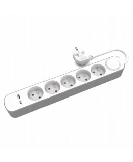 Plastrol Power Strips 4x2p+Z and 2xUSB-A | 1xUSB-C Schuko | KEL