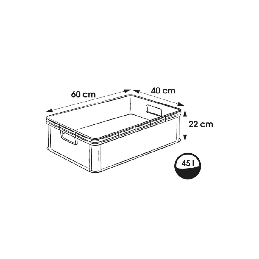 Keeeper storage box, 60 x 40 x 22 cm, 45 l, gray – 5
