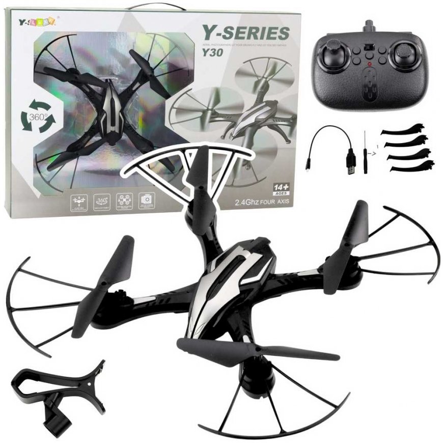Lean Toys Modernus dronas Y30 su LED apšvietimu ir 360° apsisukimu