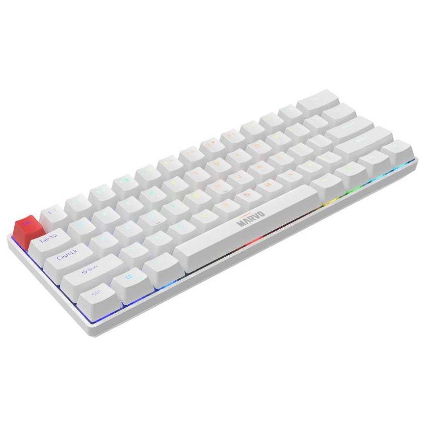 MARVO KG933 Saber 61 RGB Vadu spēļu tastatūra | USB-C | BT | 2.4 G | Balta, 60% – 2