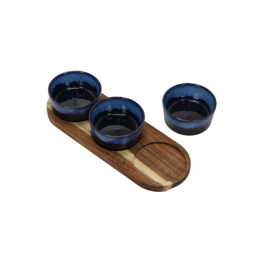 Secret De Gourmet Snack platter with stoneware bowls, 29 x 10 cm – 2