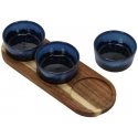 Secret De Gourmet Snack platter with stoneware bowls, 29 x 10 cm Secret De Gourmet Snack platter with stoneware bowls, 29 x 10 cm