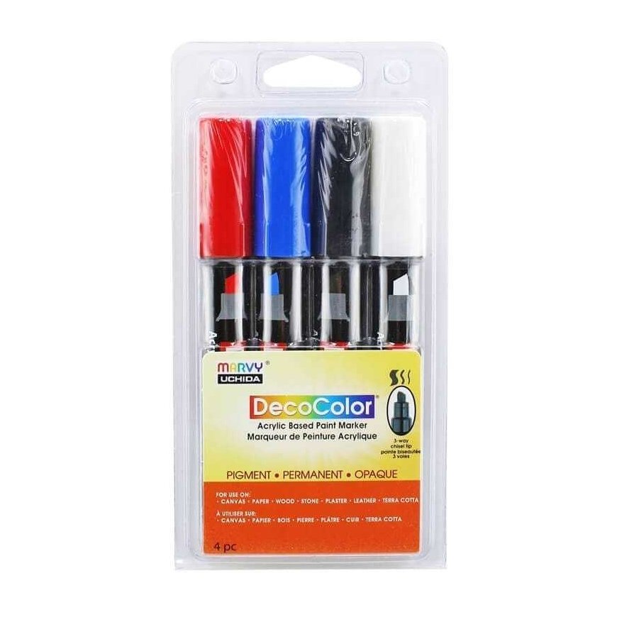 Marvy Decocolor Acrylic Markers 315-4C, 4 pcs.