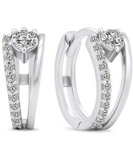 Серьги Brilio Silver Akinantys круглые с цирконами EA503W