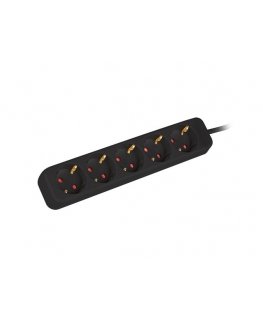 Lanberg PS0-05F-0300-BK power extension 3 m 5 AC outlet(s) Indoor Black