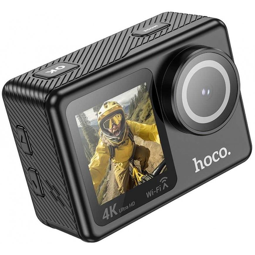 HOCO sports camera with dual screen 1.3" + 2" 4K/30fps DV101 black