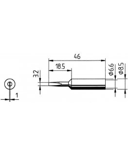Tip ERSADUR, 3.2mm/0.126in, for soldering iron ERSA