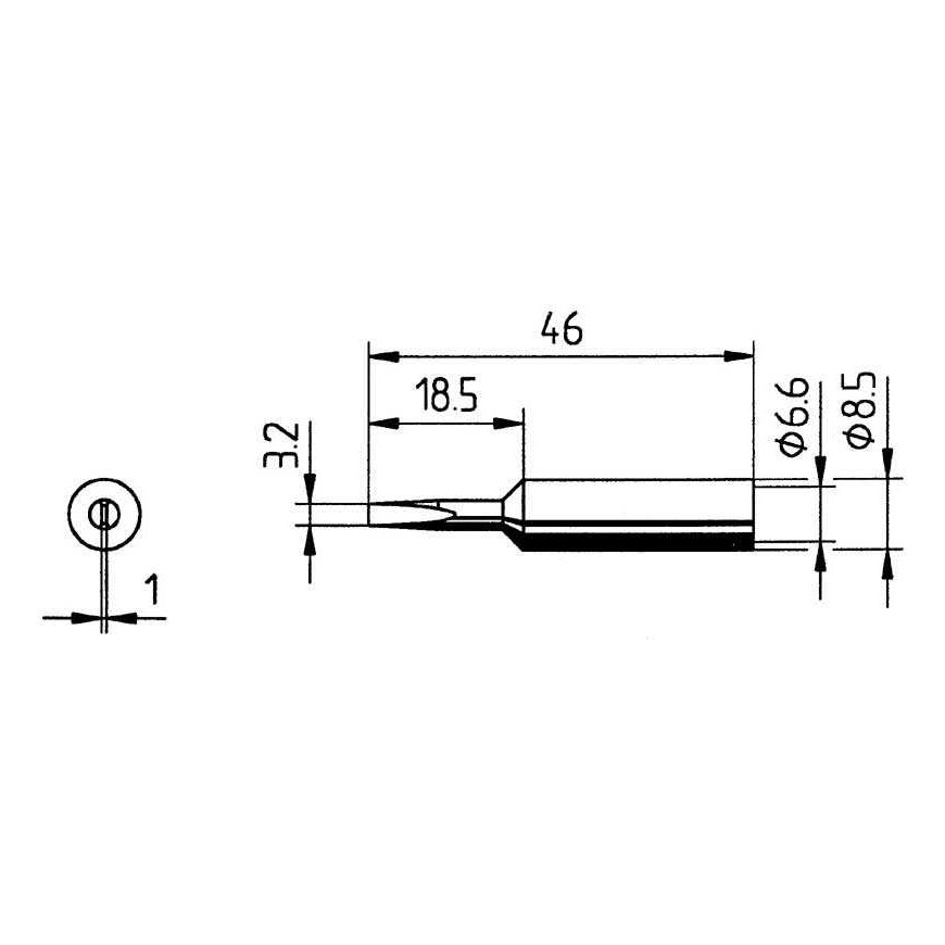 Tip ERSADUR, 3.2mm/0.126in, for soldering iron ERSA