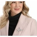 Jwl Luxury Pearls Prabangi moteriška sagė su perlais ir cirkoniais - kaspinėlis JL0869