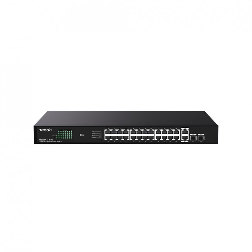 Tenda TEG1128P-24-410W tīkla pārslēgs Nepārvaldīts Gigabit