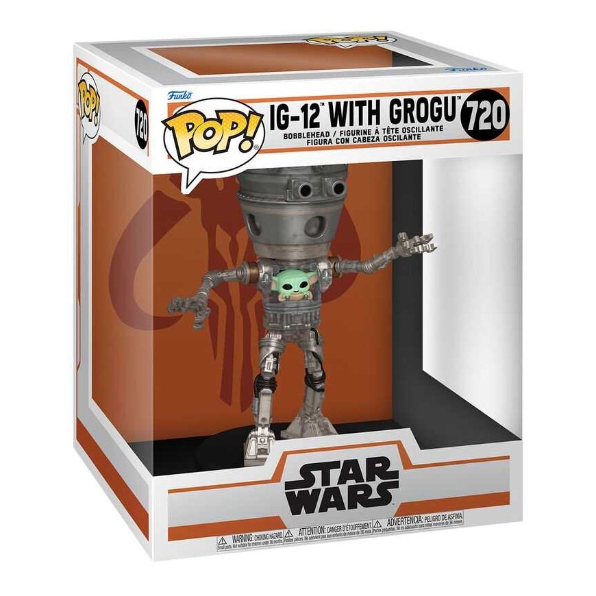 Funko POP figūra Deluxe Star Wars The Mandalorian IG-12 su Grogu