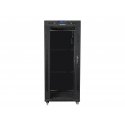 Lanberg free standing rack 19inch cabinet 27U 600x600 glass door LCD flat pack black Atskiras stovas Lanberg free standing rack 19inch cabinet 27U 600x600 glass door LCD flat pack black Atskiras stovas