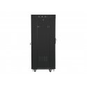 Lanberg free standing rack 19inch cabinet 27U 600x600 glass door LCD flat pack black Atskiras stovas Lanberg free standing rack 19inch cabinet 27U 600x600 glass door LCD flat pack black Atskiras stovas