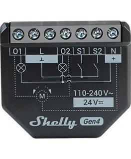 Shelly Relay '2PM Gen4' WLAN max. 16A 2 channels BT Matter Zigbee