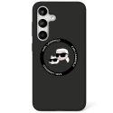 Karl Lagerfeld Silicone Double Heads And Circle MagSafe Samsung Galaxy S25 phone case in black color