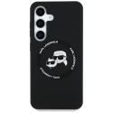 Чехол для телефона Karl Lagerfeld Silicone Double Heads And Circle MagSafe для Samsung Galaxy S25 черного цвета